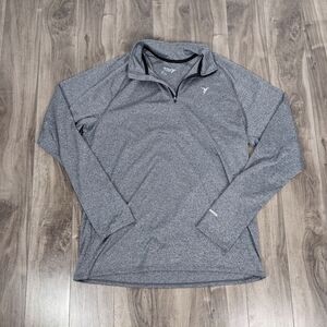 Old Navy Active Gray Tech Heathered 1/4 Zip Large